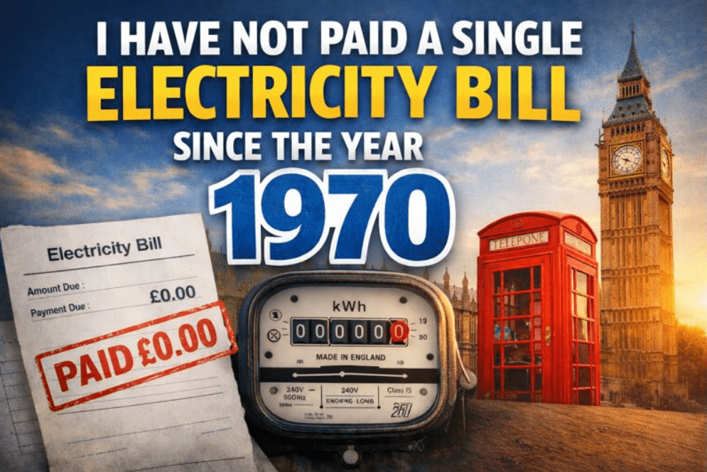 i have not paid a single electricity bill since the year 1970