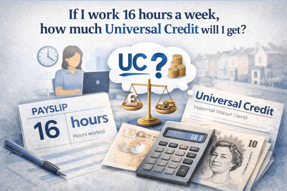 if i work 16 hours a week how much universal credit will i get