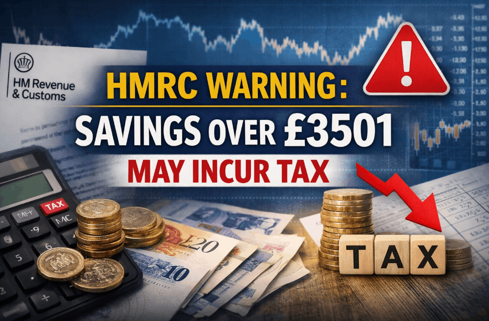 HMRC warns that savings over £3501 may incur tax