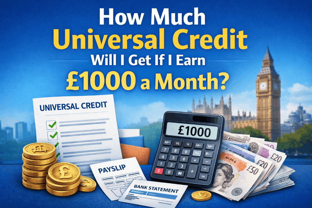 how much universal credit will i get if i earn 1000 a month