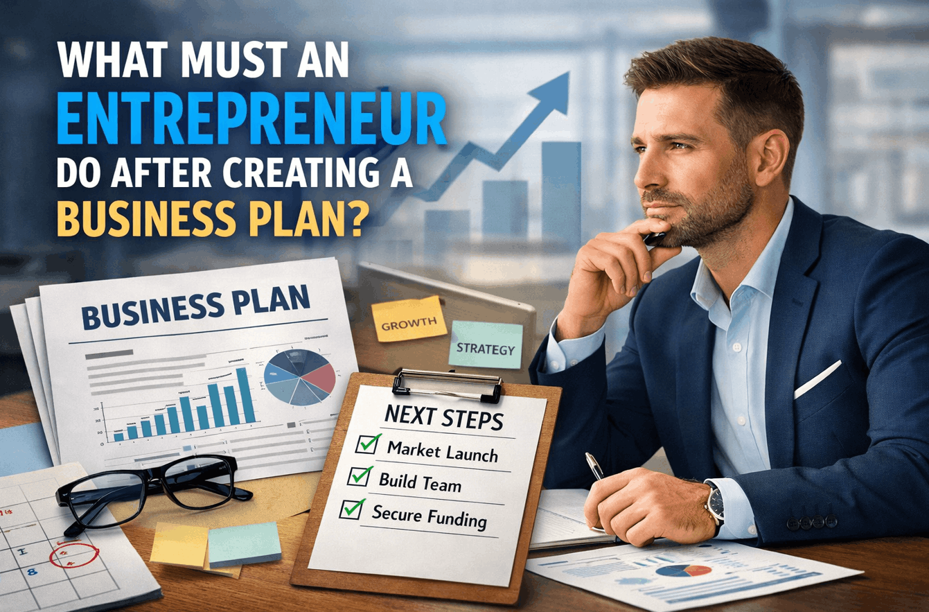 what must an entrepreneur do after creating a business plan