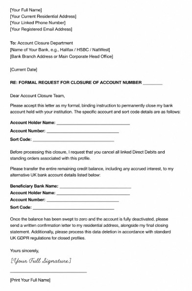The Standard Voluntary Process of bank account closure