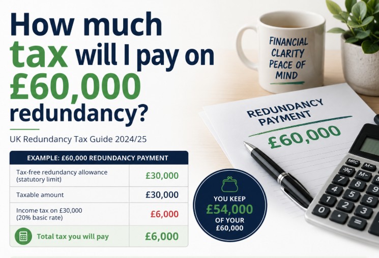 How much tax will I pay on 60,000 redundancy