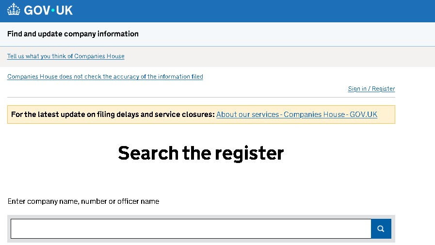 How to Execute a Companies House Beta Search